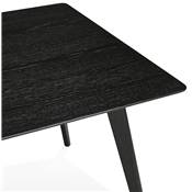 Table / bureau droit scandinave 'BOLNÄSS SMALL' plateau et 4 pieds bois noir – 120 x 80 cm