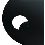 Table d'appoint guéridon design ovale 'DRINK' tablette et pied central en métal noir - 42 x 31 cm