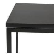 Table de bar haute style industriel carré 'BISTRO' bois noir 4 pieds métal noir idéal proffesionnels