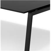 Table de réunion / bureau bench design 'BIG INCONTRO' noir en bois pieds métal noir - 140 x 140 cm