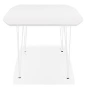 Grande table à diner / réunion extensible 'RYM' blanche 4 pieds métal blanc - 170(270) x 100 cm