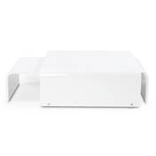 Table basse design gigogne extensible 'Gliss' blanche laquée - 110 x 75 cm