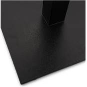Petite table industriel carré 'FERRO' en bois noir pied central en métal noir – 68 x 68 cm