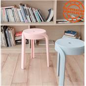 Tabouret bas design de style moderne empilable 'FIORI' en resine rouge