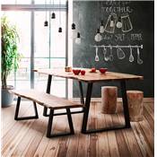 Tabouret bas en tronc d'arbre en bois massif d'Acacia