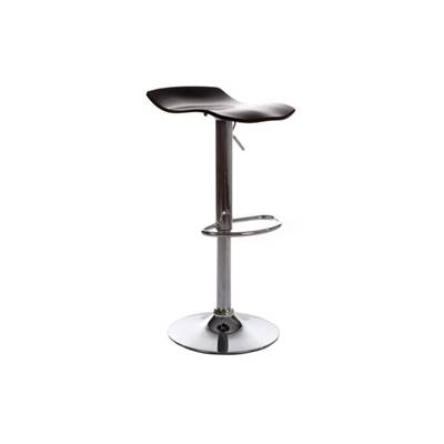 Tabouret de bar réglable design 'Aero' pivotant en plexiglass noir pied central en métal chromé