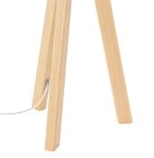 Lampe à poser scandinave trépied 'Stätiv' abat-jour blanc 3 pieds en bois naturel