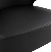 Fauteuil lounge design à accoudoirs 'BLACK COBBE' noir pieds en bois noir