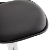 Tabouret de bar réglable design 'Sohoye' pivotant noir pied et repose pieds chromé dossier haut