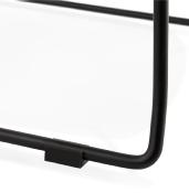 Tabouret de bar empilable design 'Great' blanc 4 pieds en métal noir dossier haut