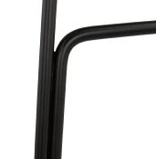 Tabouret de snack mi-hauteur 'Steelblack Mini' tissu gris foncé pieds tréteau noir repose pied dossier bas
