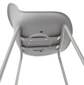 Tabouret de snack mi-hauteur moderne 'Tekno Mini' gris avec 4 pieds en métal gris et dossier haut