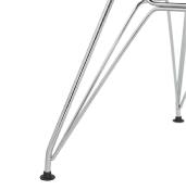 Chaise design 'Sländak Silver' rose avec 4 pieds en métal chromé