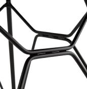 Chaise design 'Norsk Black' en tissu gris avec 4 pieds en métal noir