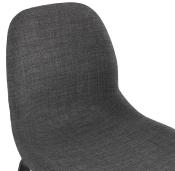 Chaise moderne 'Teknik Blackwood' en tissu gris foncé avec 4 pieds en bois noir