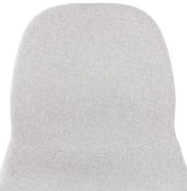 Chaise design empilable 'Teknik White' en tissu gris clair pieds tréteaux en métal blanc
