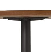 Petite table / table de réunion ronde design 'Kontur Black' noyer pied central métal noir - Ø 90 cm