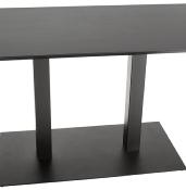 Table de salle à manger 'Tvillin Black' noire en bois pied central en fonte - 180 x 90 cm