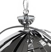 Suspension boule design 'Astra' abat-jour modulable en lamelles flexibles chromé