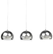Suspension design 'Klokker' 3 abats-jour en métal chromé