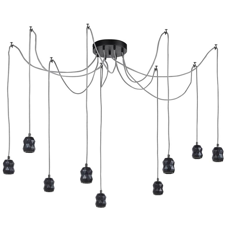 Suspension design 9 fils et douilles indépendantes 'Araknid' noire