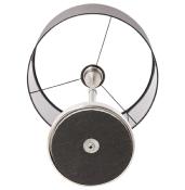 Lampe à poser design 'Okno' abat-jour cylindrique gris socle en métal brossé réglable
